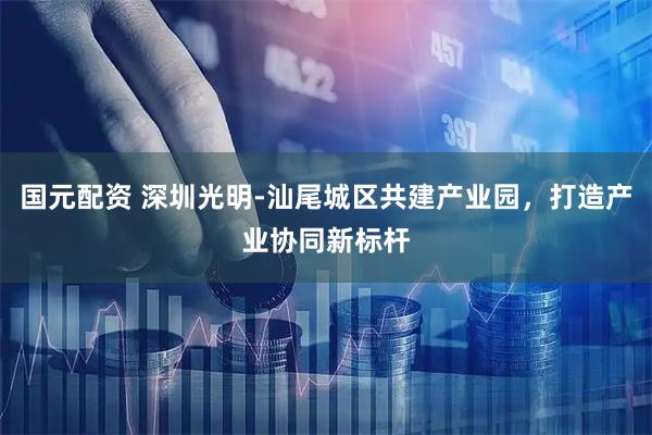 国元配资 深圳光明-汕尾城区共建产业园，打造产业协同新标杆