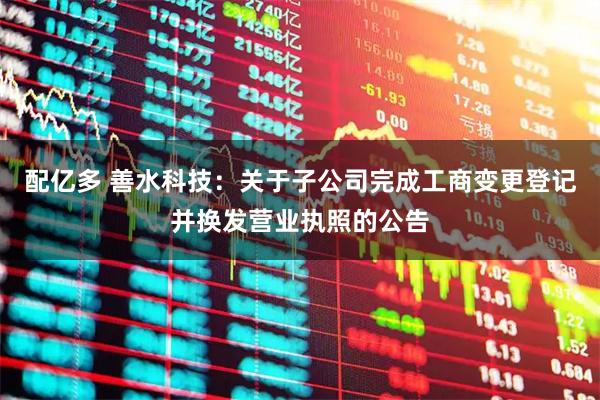 配亿多 善水科技：关于子公司完成工商变更登记并换发营业执照的公告